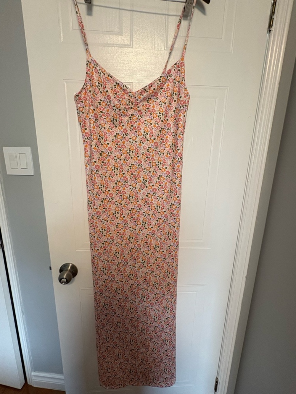 Commense Pink and Orange Floral Slip Dress